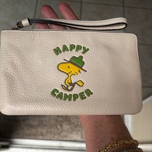 Coach x Peanuts Happy Camper Woodstock Wristlet